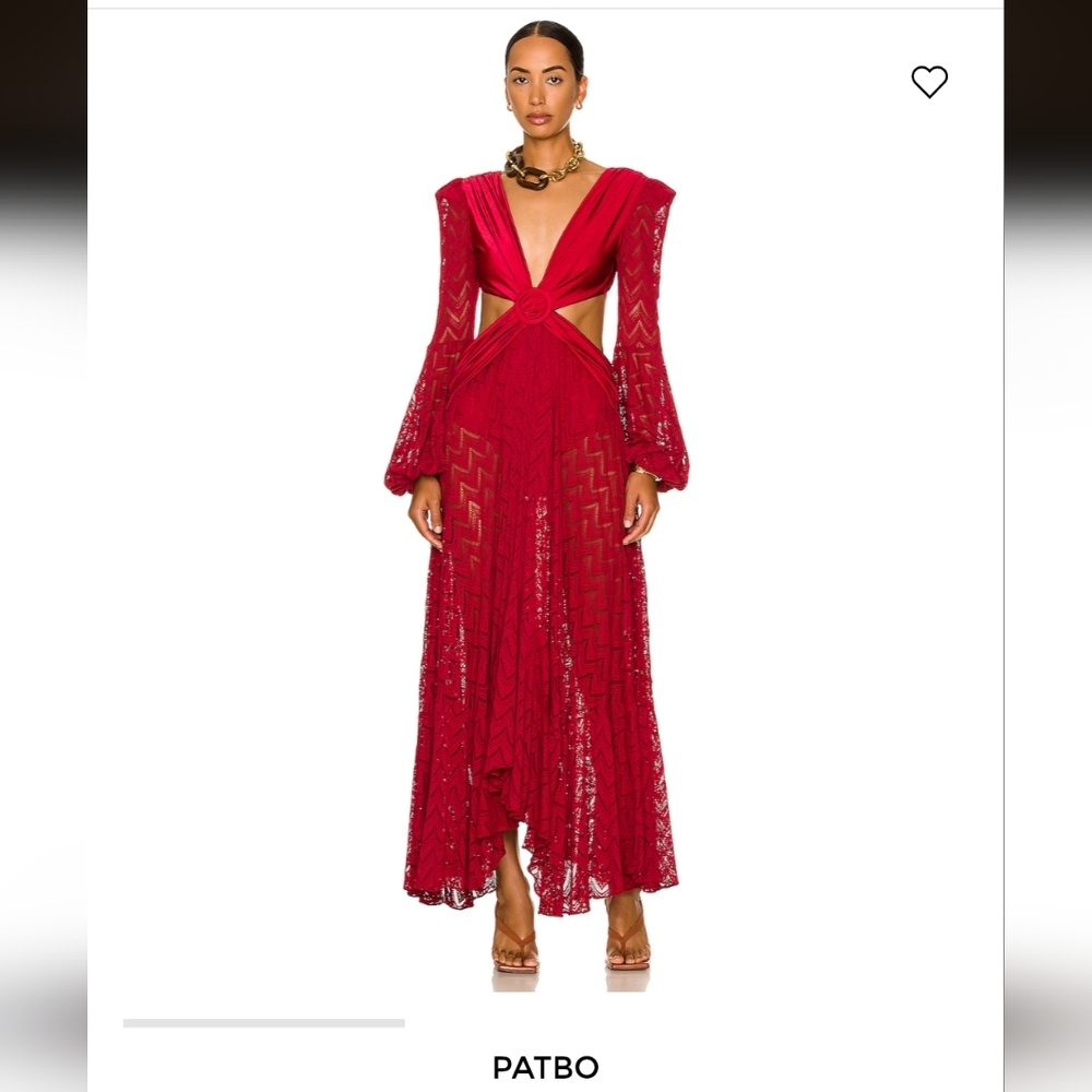 PatBO Vibrant Red Long Sleeve Dress
